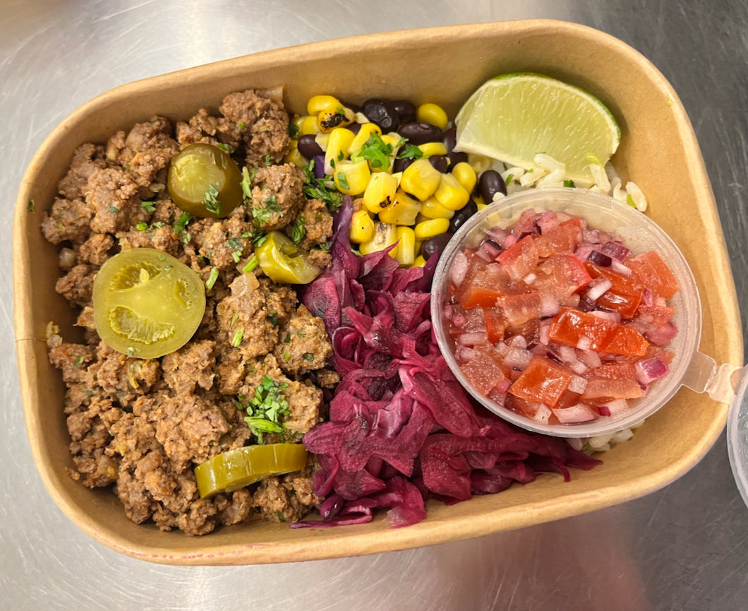 Monday: Beef/Tofu (Ve) Burrito Bowl