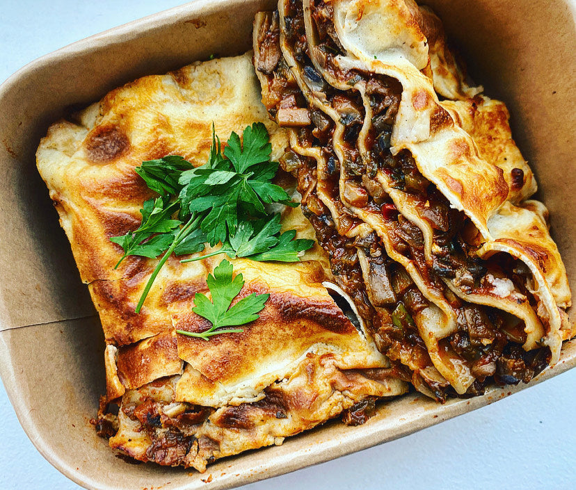 Wednesday: Mushroom Chilli Lasagne (V) (for Two) freeshipping - By Chef Jen